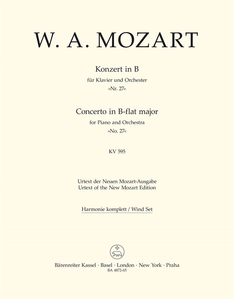 Konzert für Klavier und Orchester Nr. 27 B-Dur KV 595